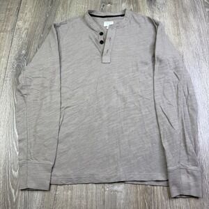 Rag & Bone Mens Gray Classic 1/4 Button Long Sleeve Henley Shirt Size Medium